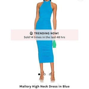REVOLVE / superdown NWT Mallory High Neck Dress in Blue